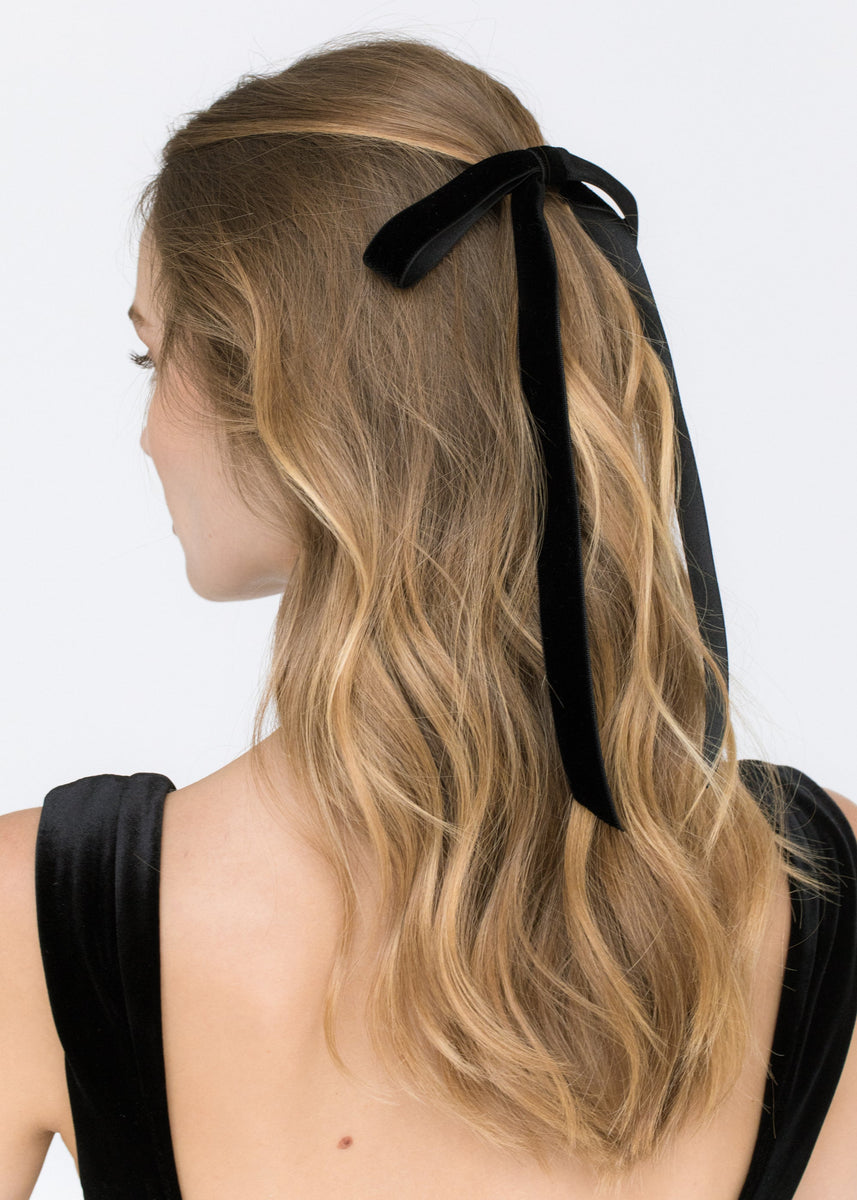 Classic Velvet Hair Bow Barrette – by Deanna