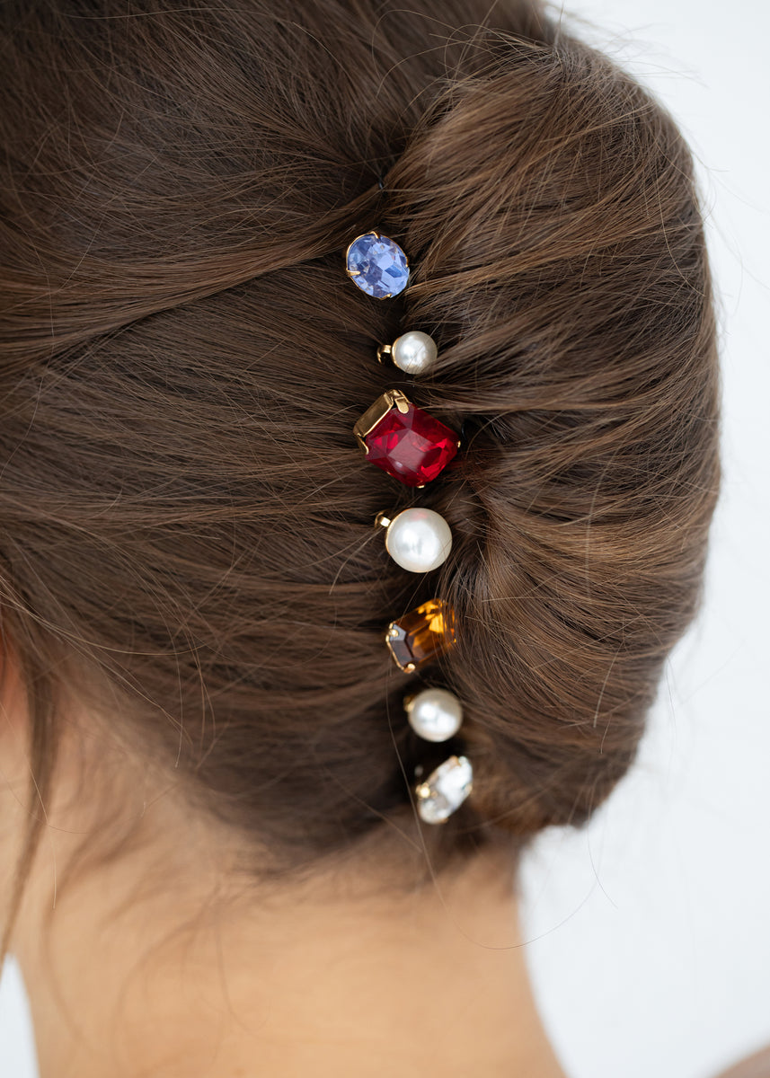 Kristel Bobby Pin Set -- Berry