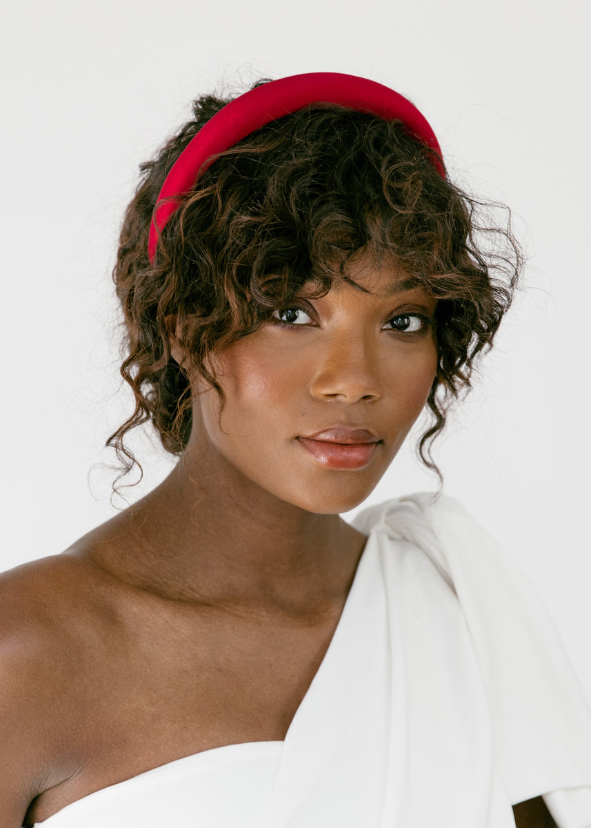 Tori Headband in Satin -- Ruby – Jennifer Behr LLC