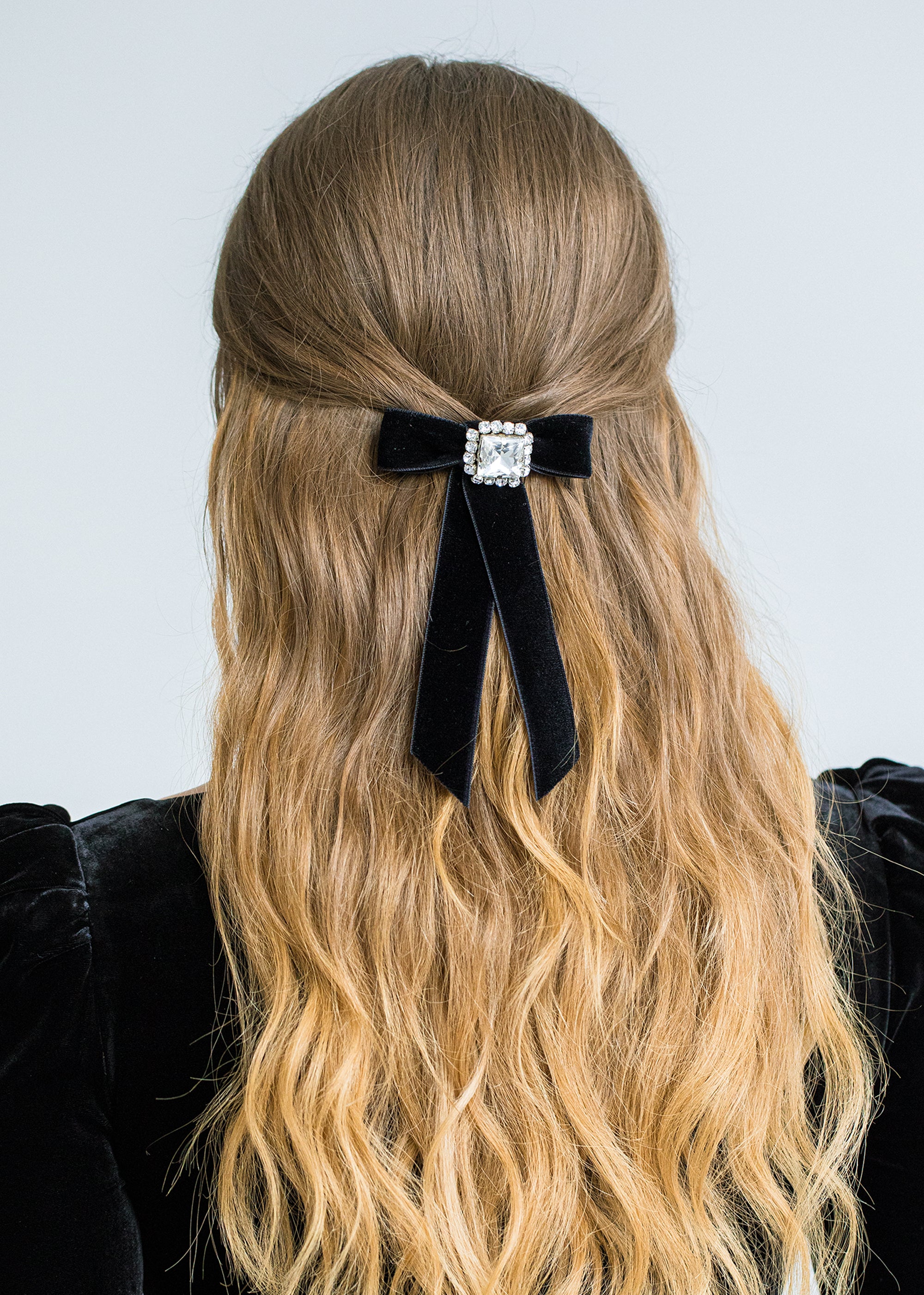 Jennifer Behr wide bow hair clip - Black