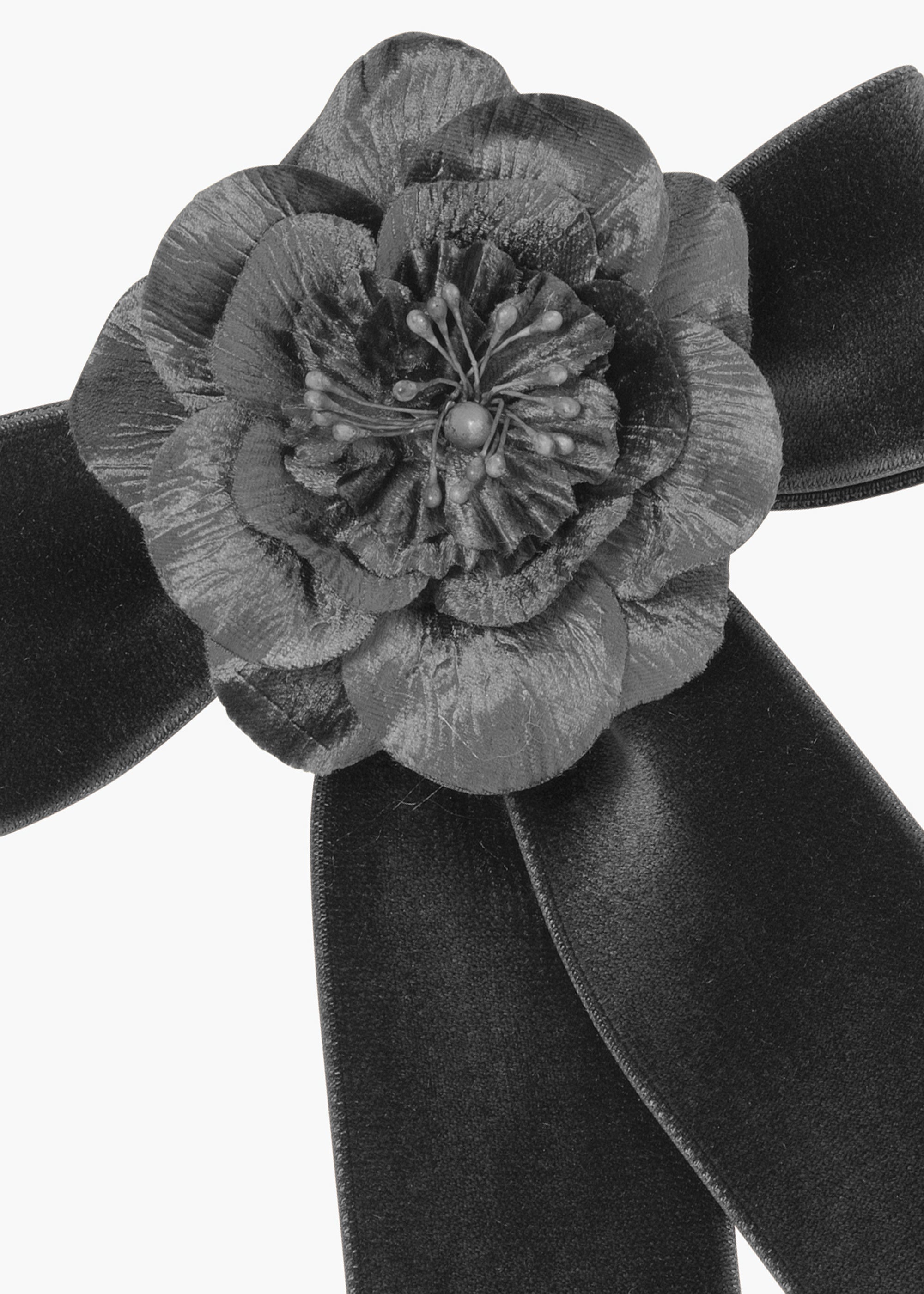 Wide Velvet Bow Barrette -- Topaz – Jennifer Behr LLC