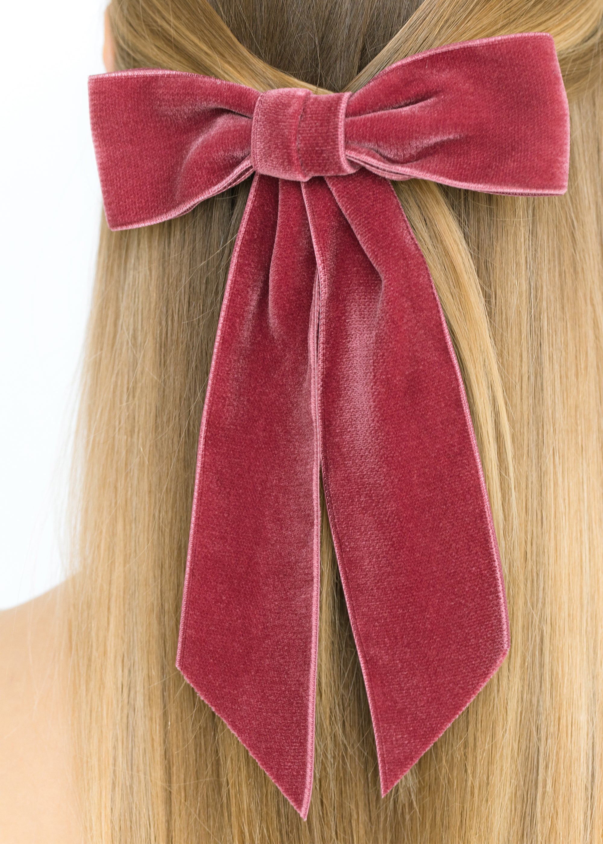 Wide Velvet Bow Barrette -- Topaz – Jennifer Behr LLC