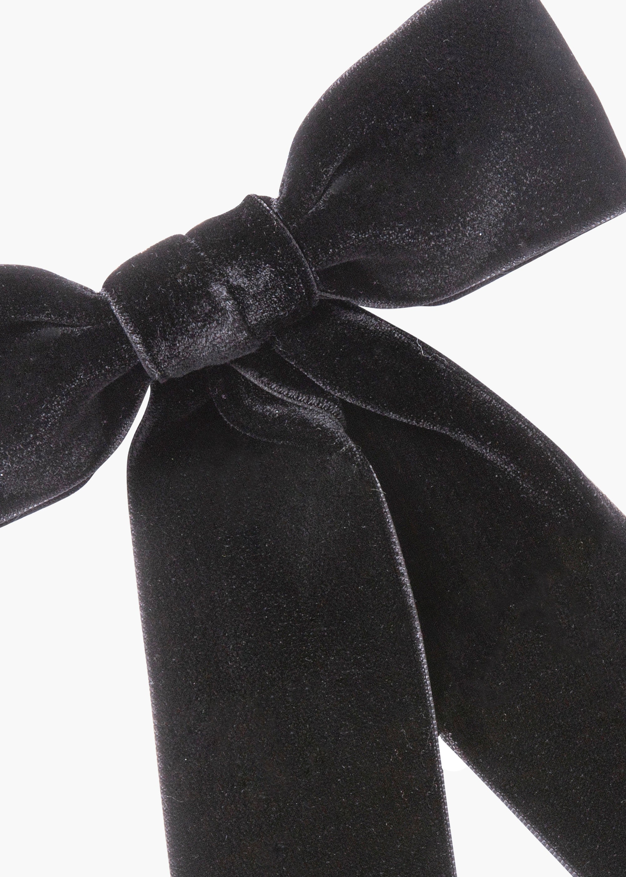 Embellished Velvet Bow Barrette in Black - Miu Miu