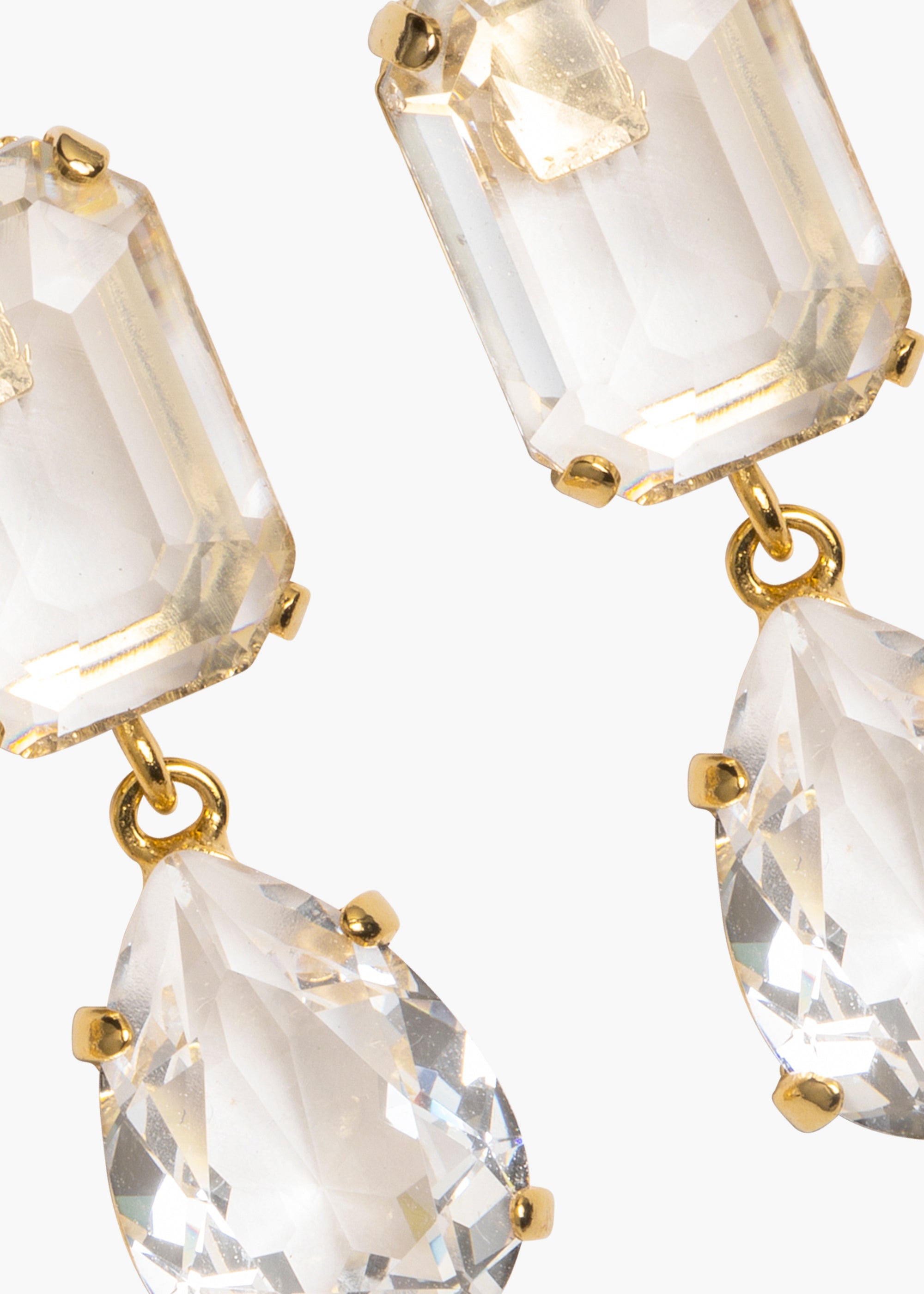 Jennifer Behr Joleen hoop earrings - CRYSTAL-ANTIQUE-GOLD