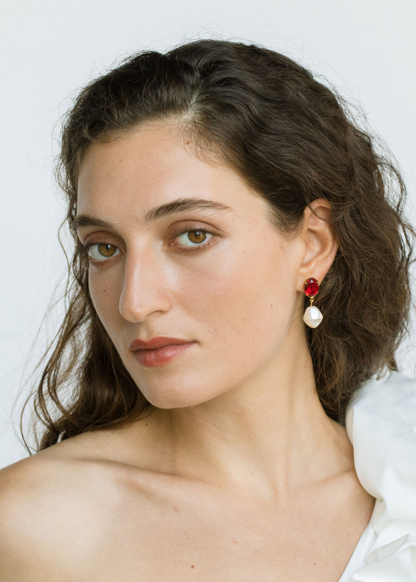 Tunis Earrings -- Ruby – Jennifer Behr LLC