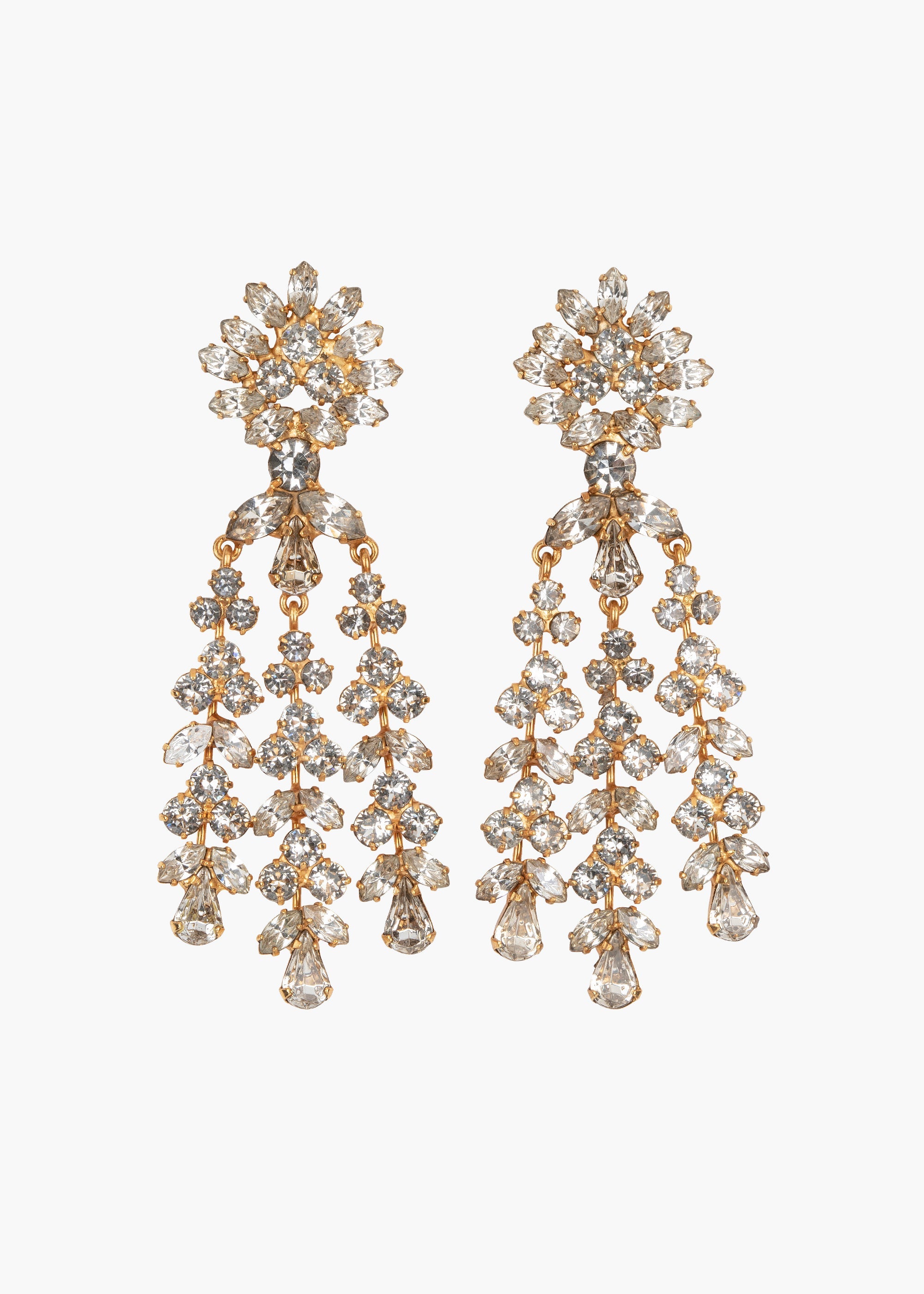 Aubrey Earrings -- Crystal Antique Gold – Jennifer Behr LLC