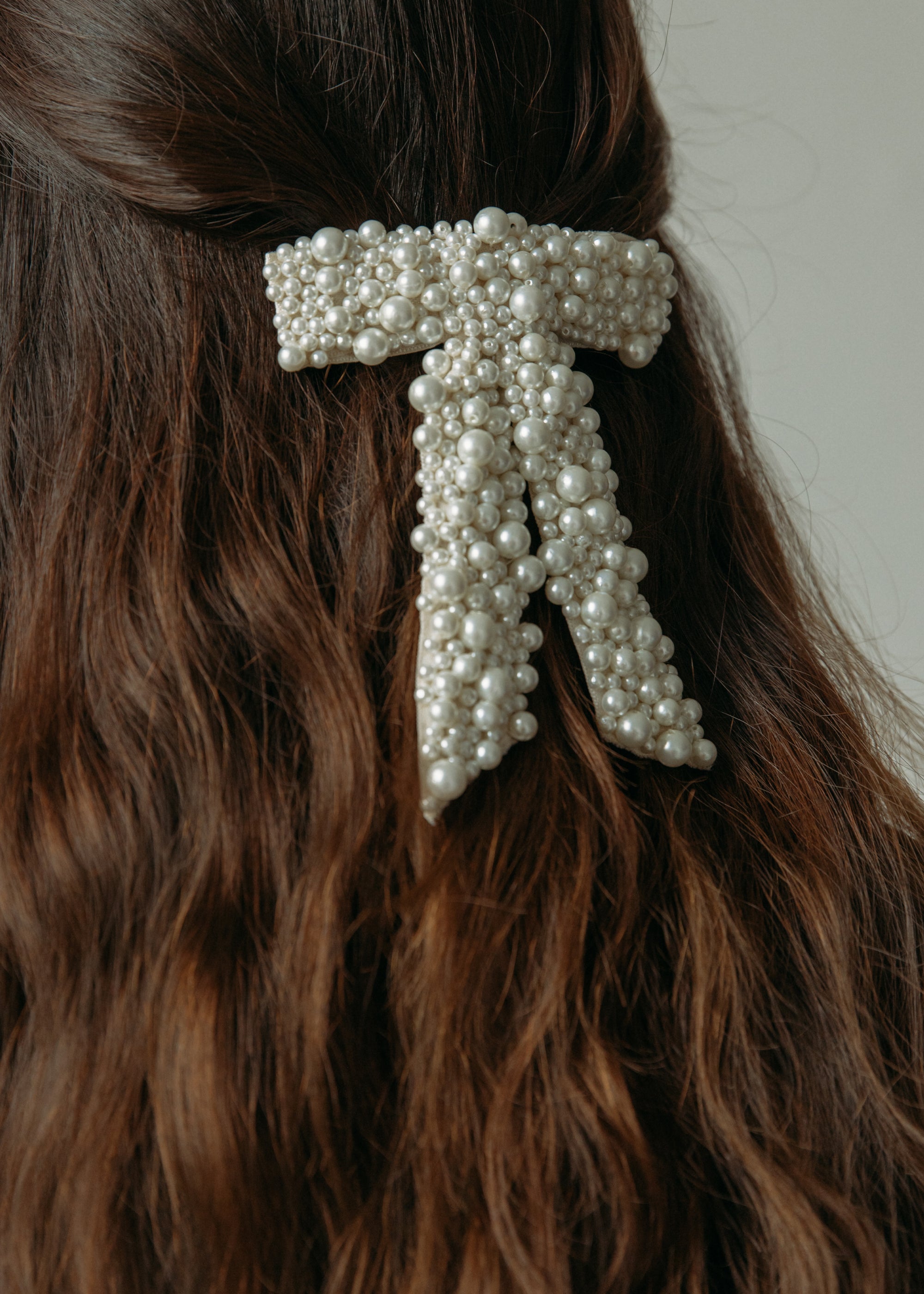 Jennifer Behr + Net Sustain Bailey Faux Pearl-embellished Tulle Bow Hair  Clip in Natural