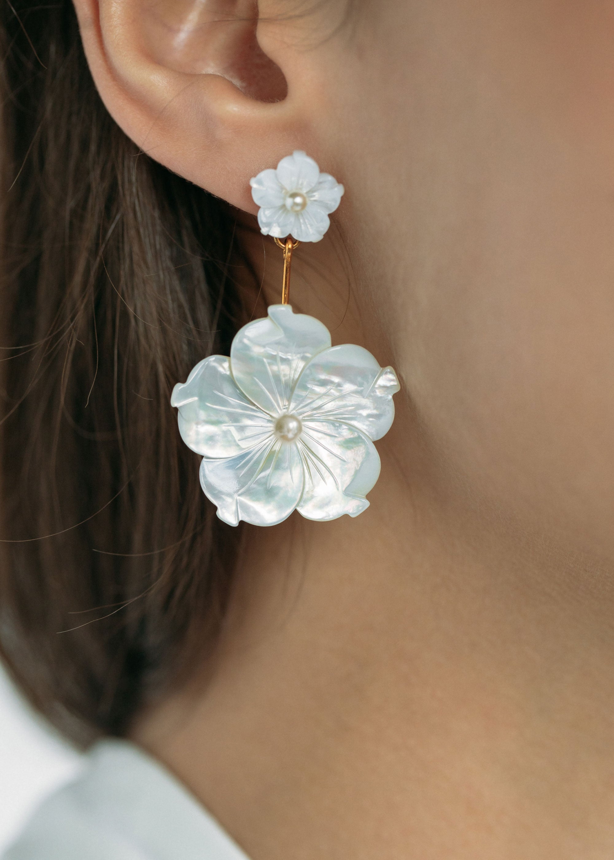 White Earrings - Flower Statement Earrings - Tiered Earrings - Lulus