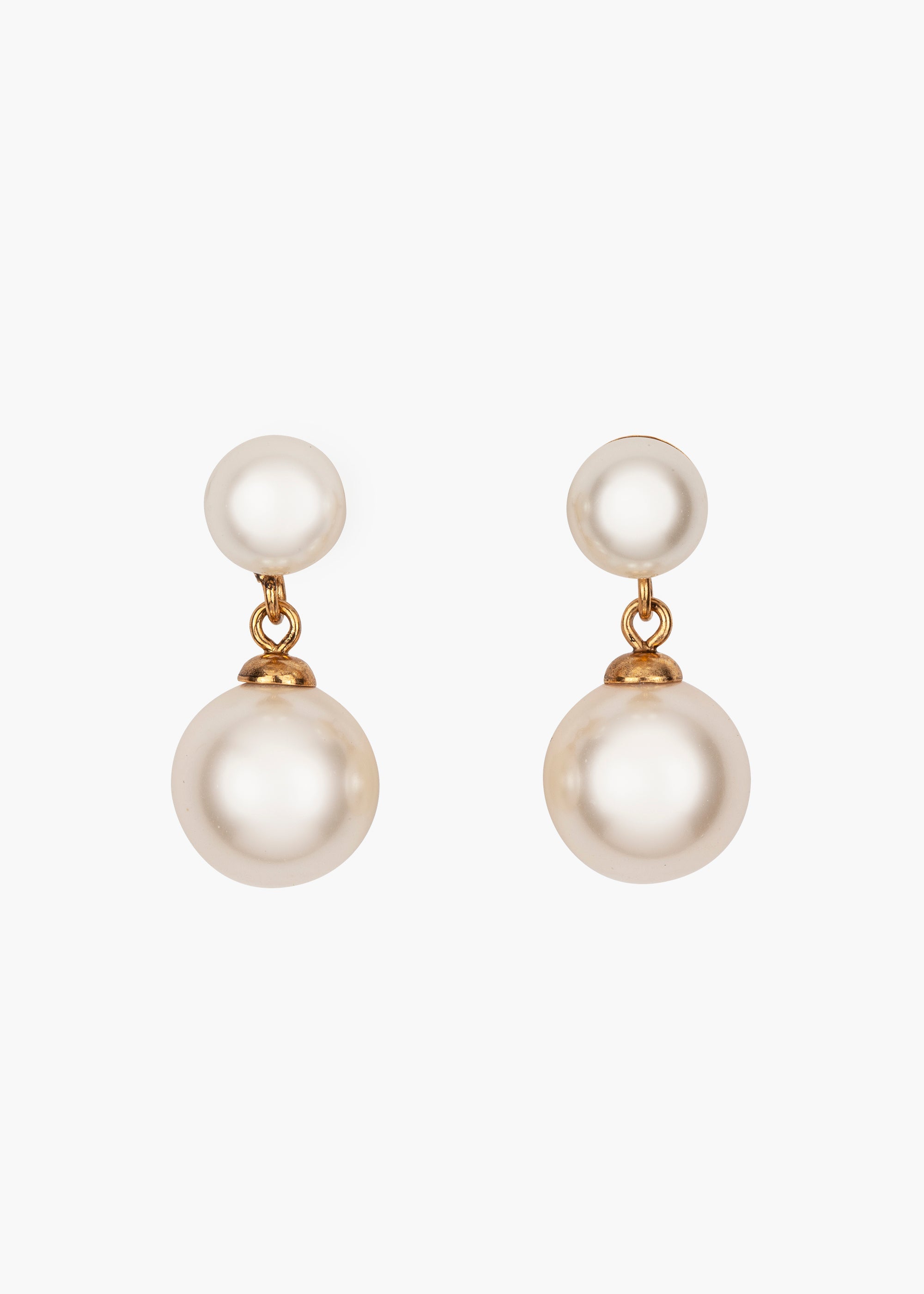 Gold Double Pearl Earrings