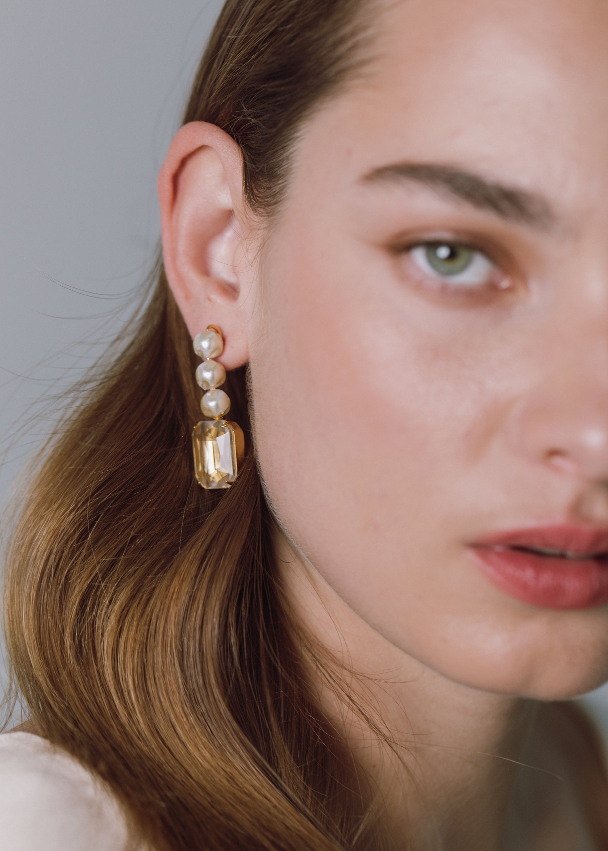 Patrizia Earrings -- Crystal Antique Gold – Jennifer Behr LLC